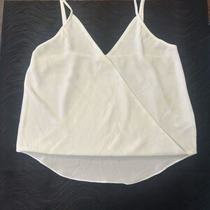 White Asymmetrical Wrap Camisole